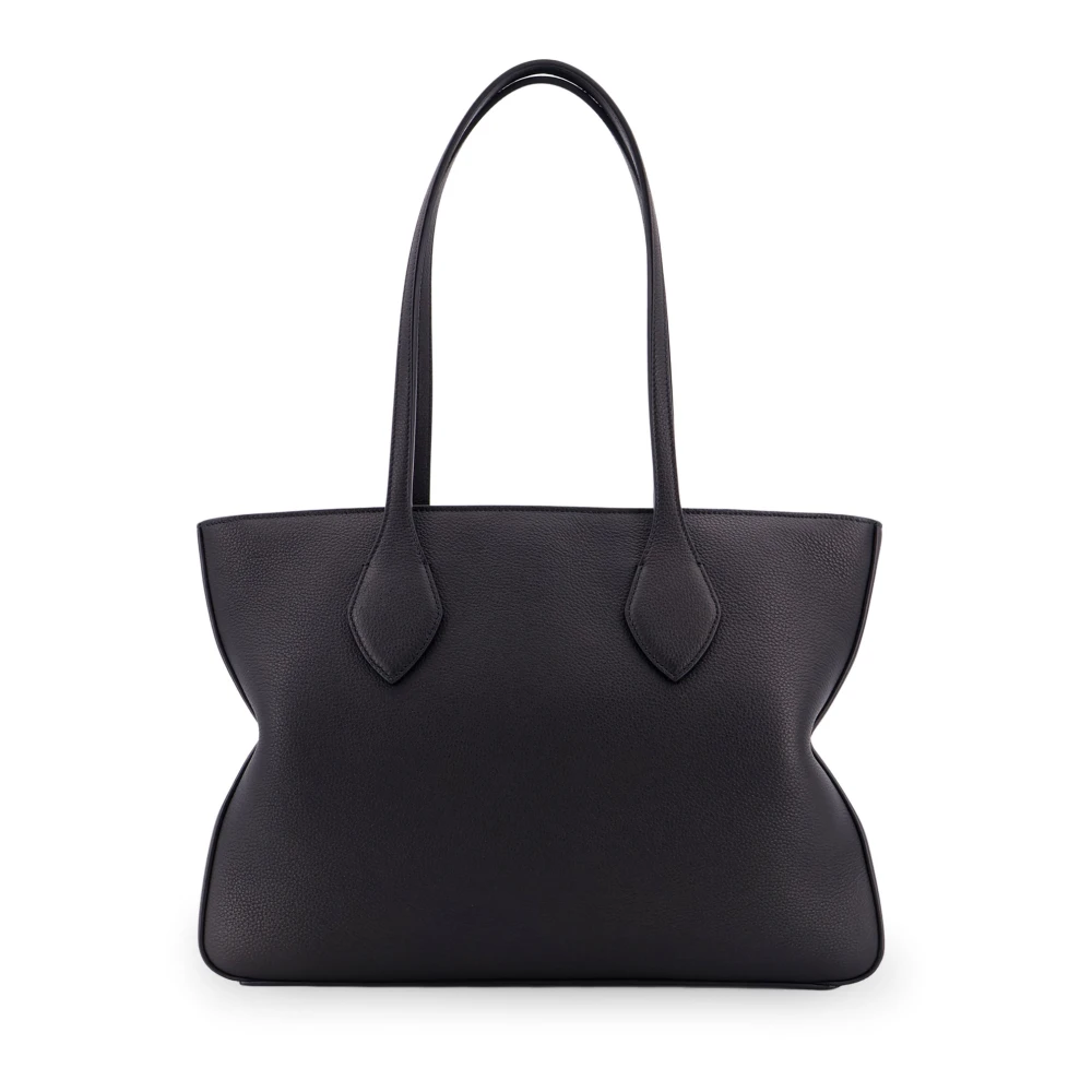 Salvatore Ferragamo Leren Logo Schoudertas Ritssluiting Black Dames