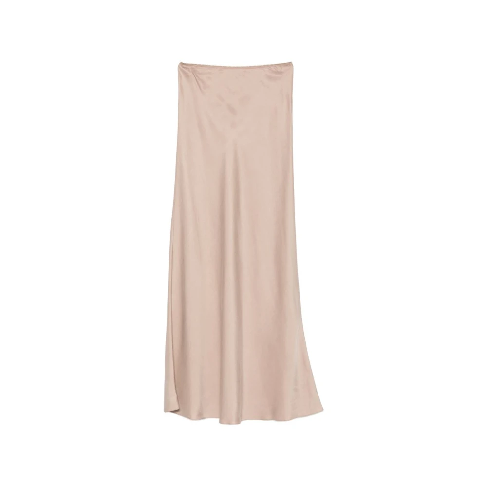 Fabiana Filippi Brown Maxi Skirts, Female, S, Satin Maxi Skirt