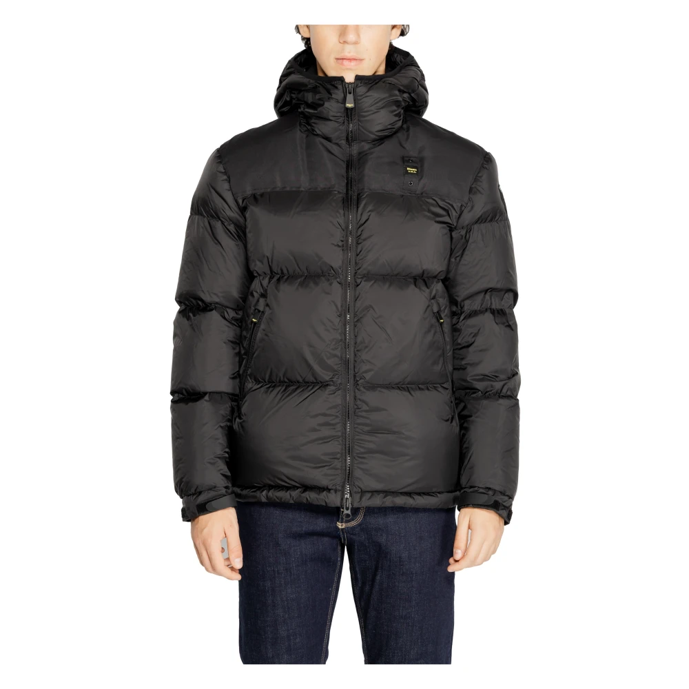 Blauer Men's Black Hooded Zip Jacket - Winter Jackets - L - Jackets
