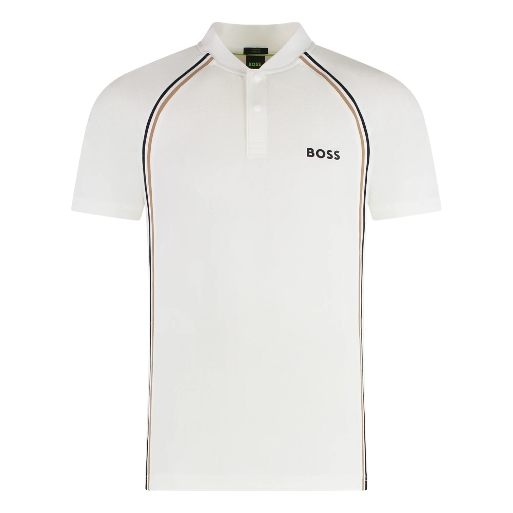 Hugo Men's White Polo Shirts, Xs, Slim Fit Technical Fabric Polo Shirt
