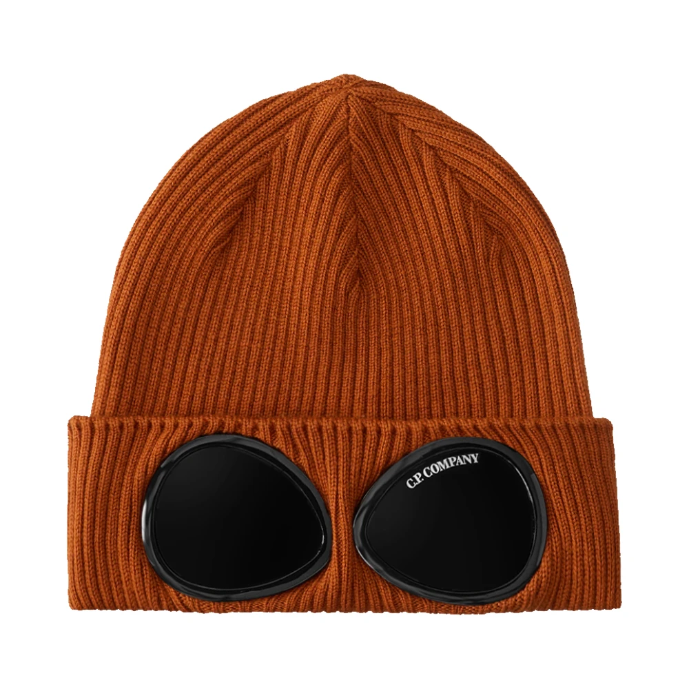 C.P. Company Ullstickad Goggle Mössa Orange Orange, Unisex