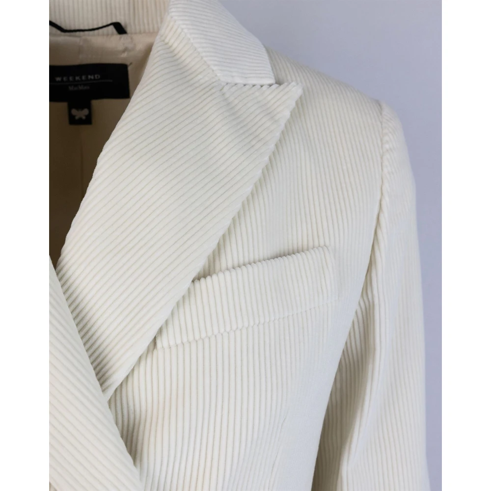 Max Mara Witte Katoenen Jas White Dames