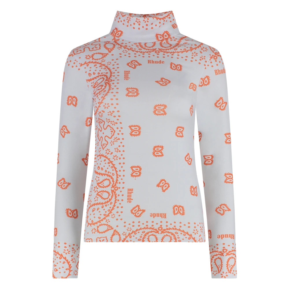 Rhude Bandana Print Top met Lange Mouwen Gray Dames