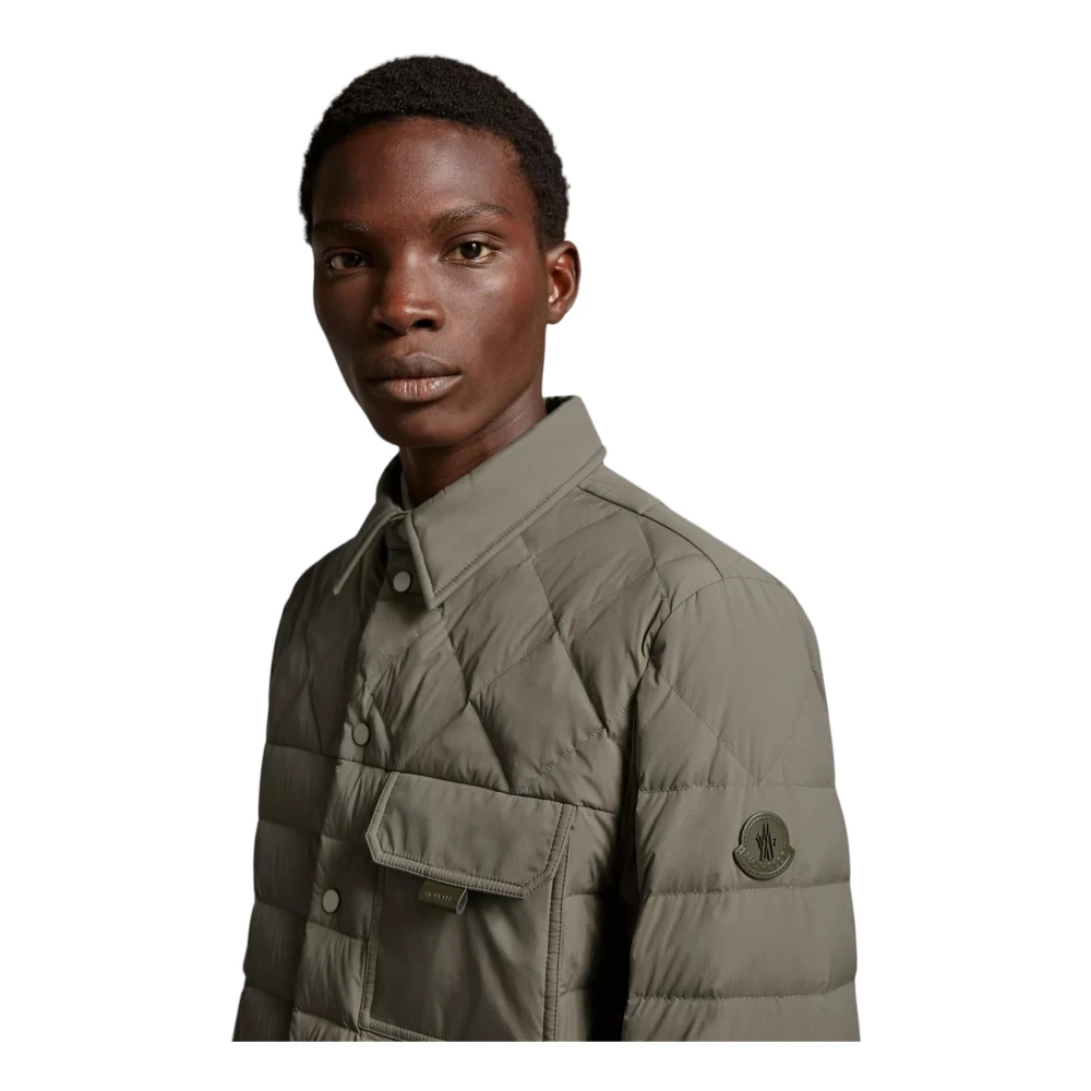 Moncler Groene Dons Shacket Jas Green Heren