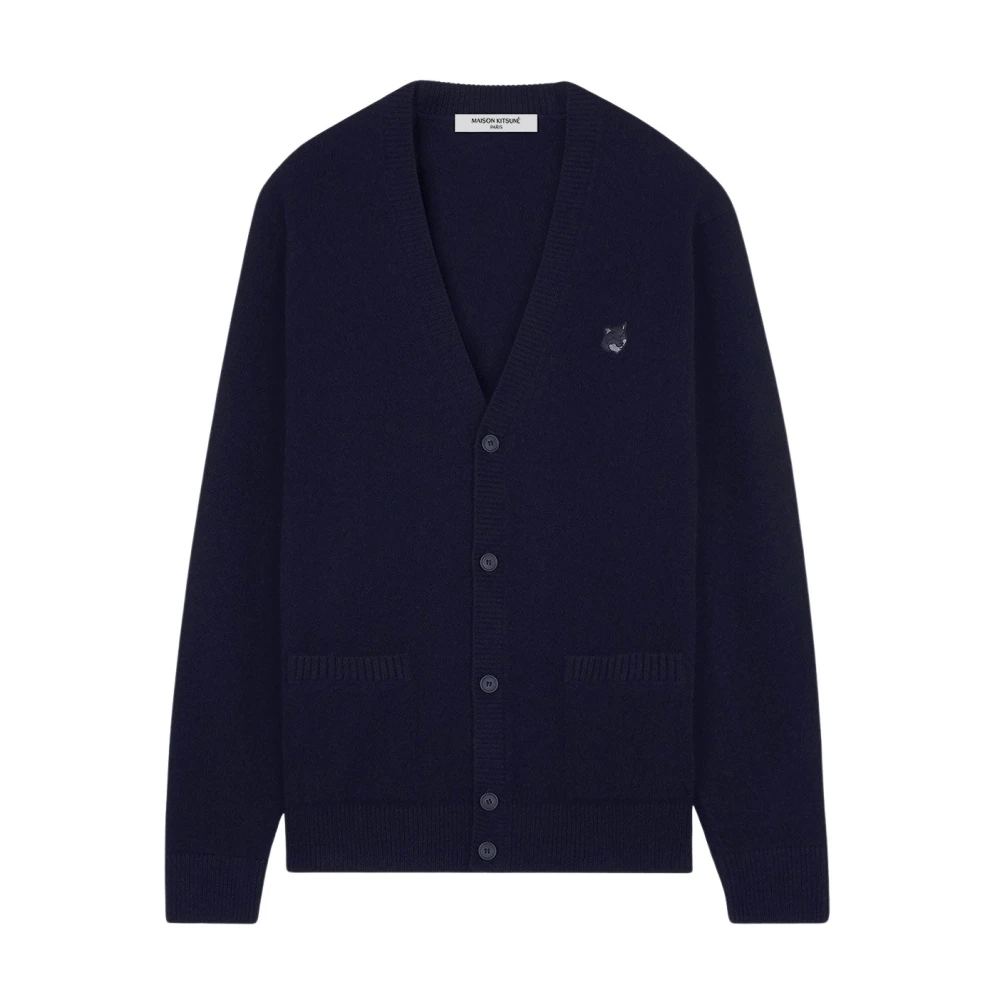 Maison Kitsuné Wol Vos Cardigan Blue Heren
