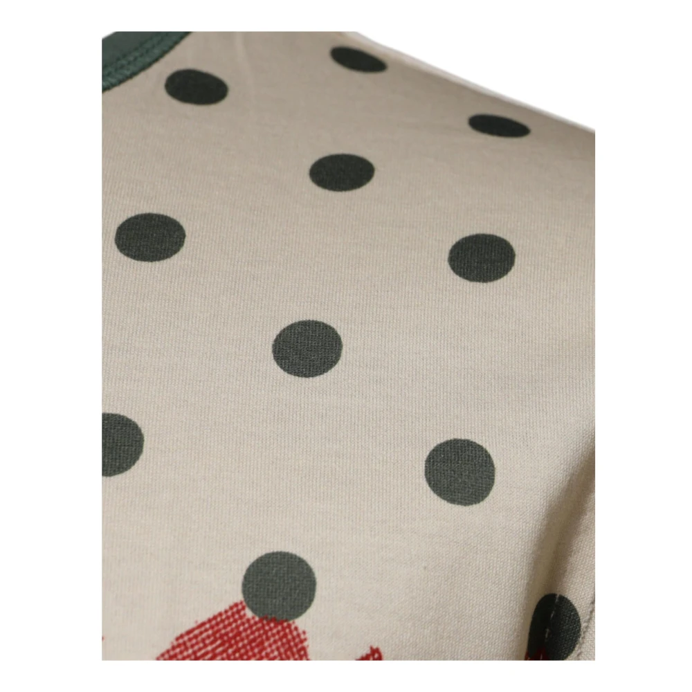Dolce & Gabbana Polka Dot Grafische Print T-shirt Beige Heren