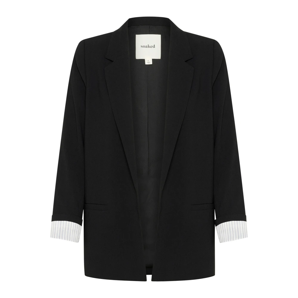 Soaked in Luxury Fold-Up Blazer Zwart Black Dames