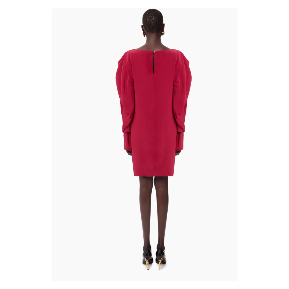 Nina Ricci Roze Gerimpelde Mouw Mini Jurk Red Dames