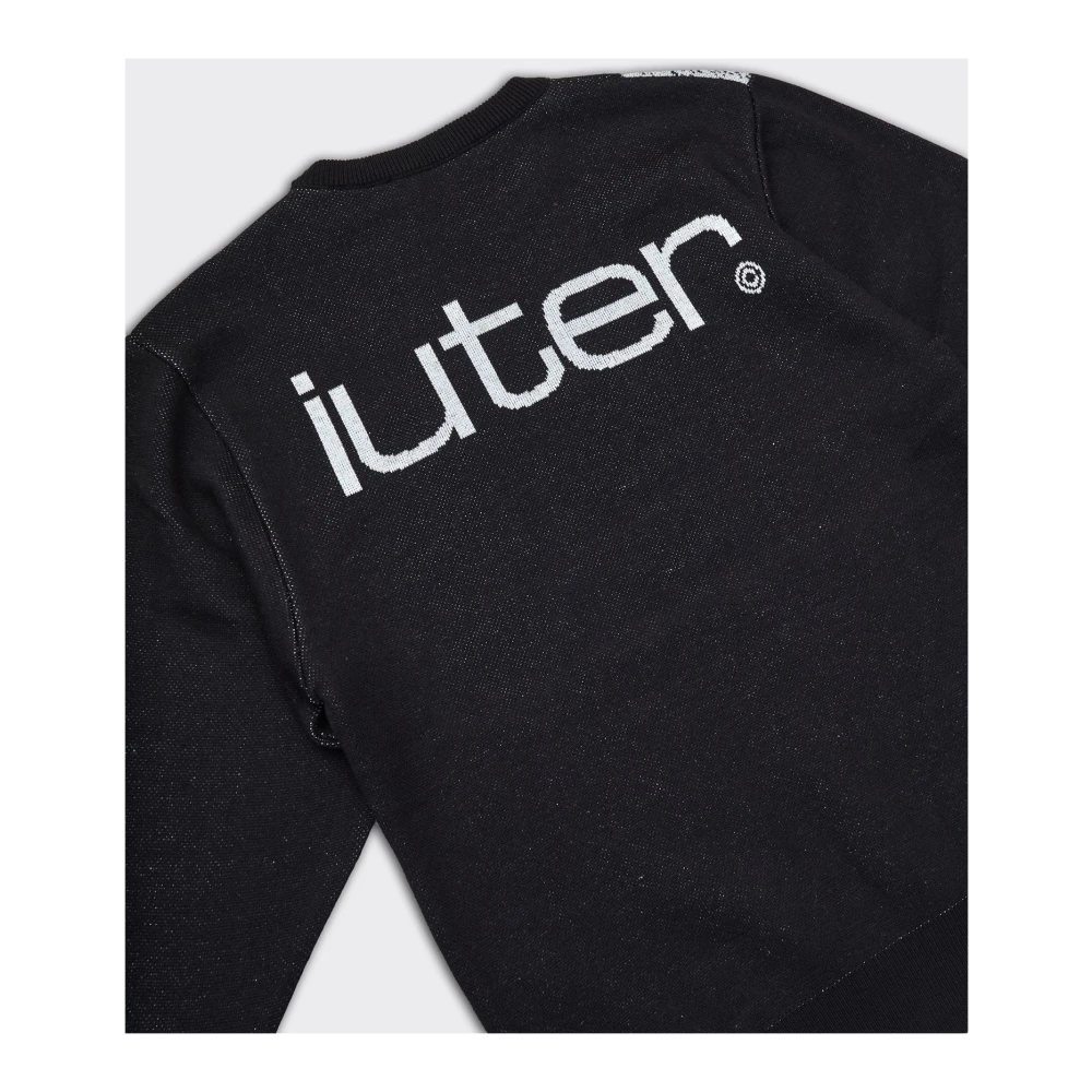 Iuter Zwarte Boa Trui Jacquard Gebreid Black Heren