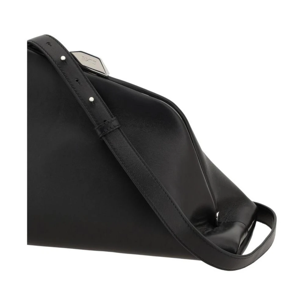 The Attico Geometrische leren schoudertas Black Dames