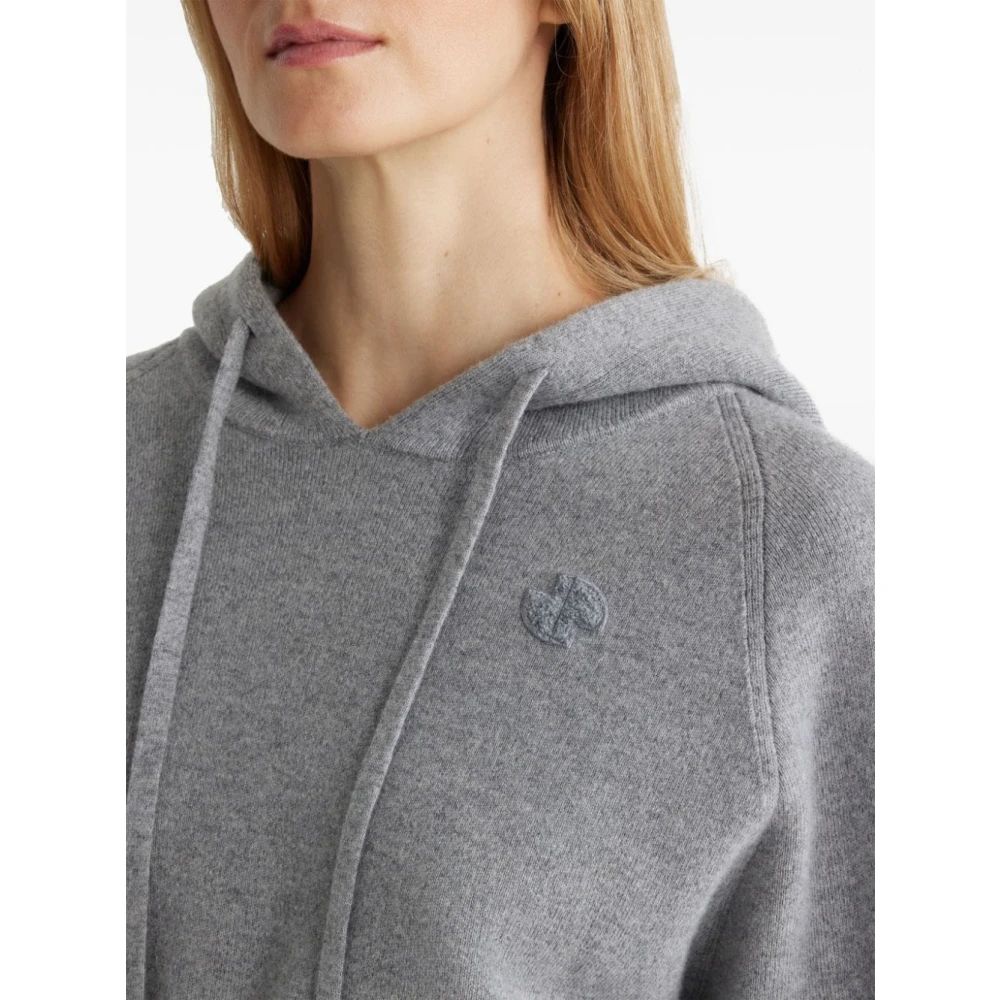 Patou Grijze Merinowol Hoodie Trui Gray Dames