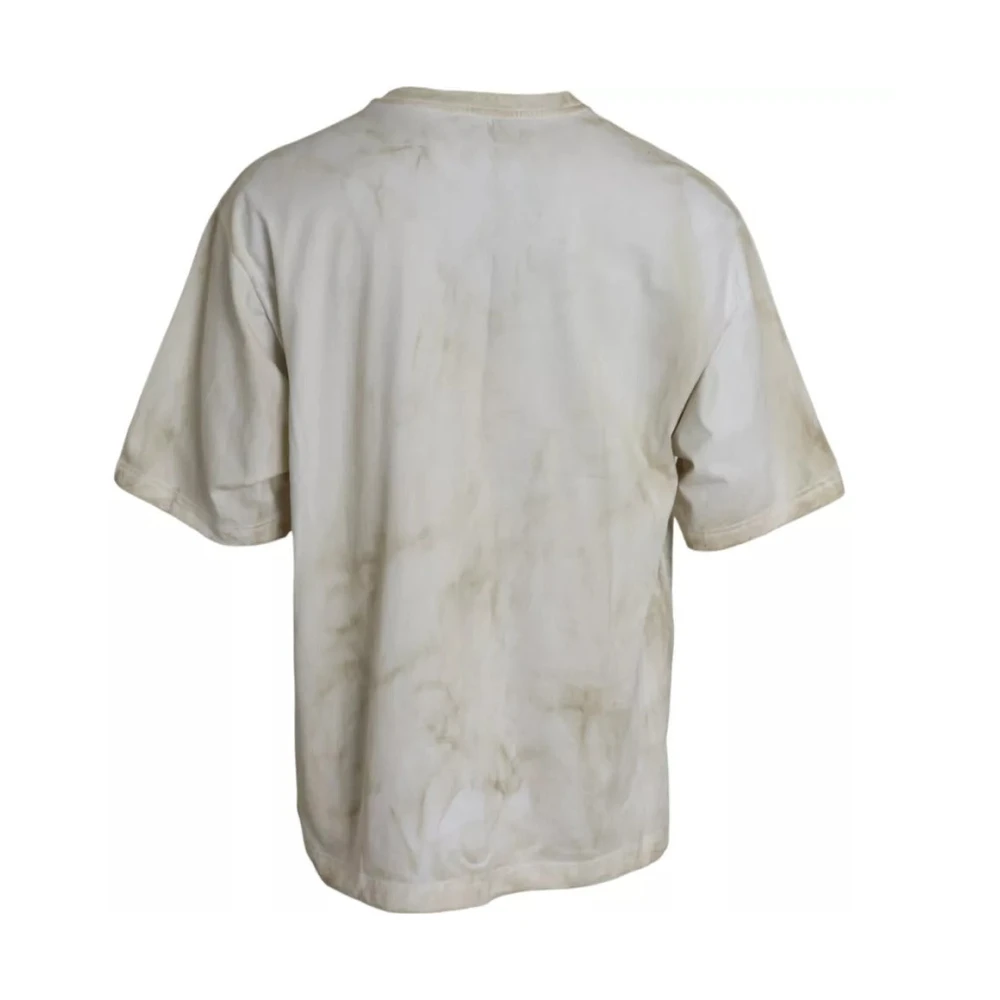 Dolce & Gabbana Off-White Logo Katoenen T-Shirt White Heren