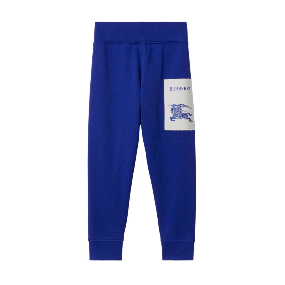 Burberry Boys Blue Sweatpants, 4 Y, Logo Printed Track Trousers