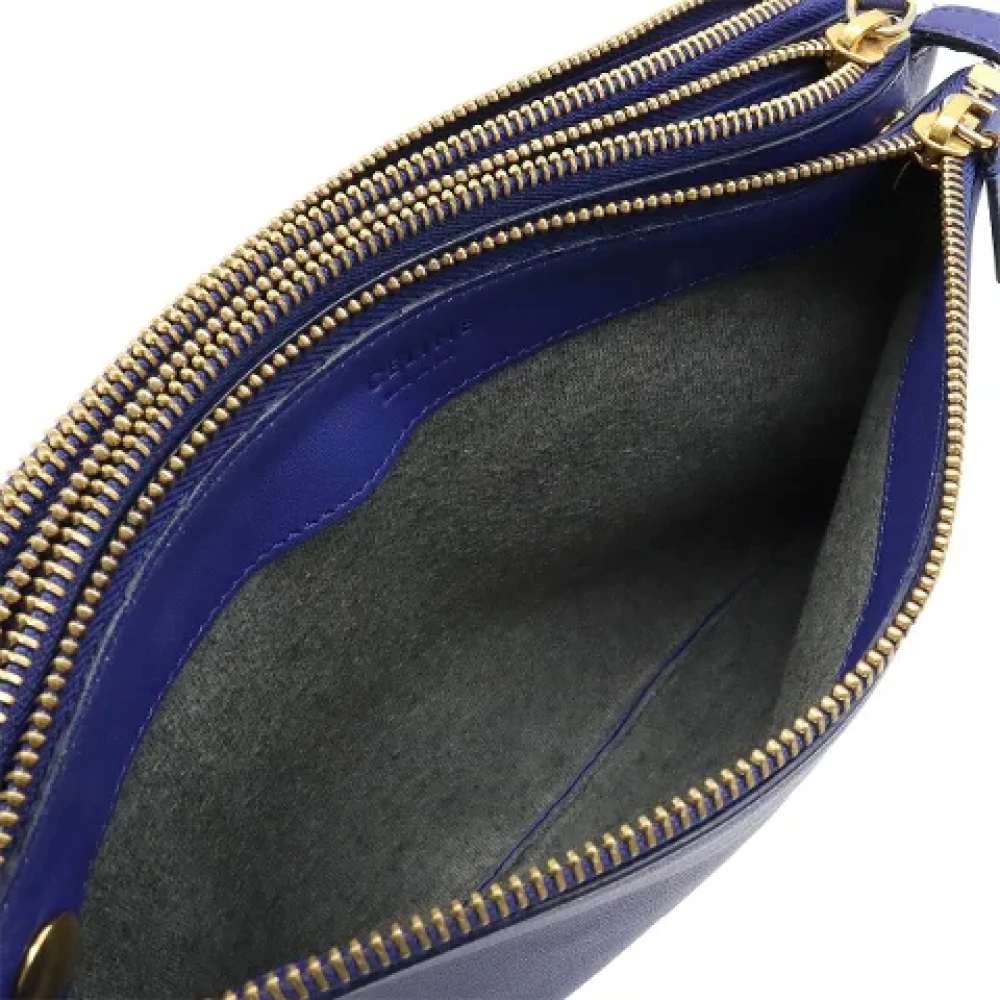 Celine Vintage Pre-owned Leather crossbody-bags Blue Dames