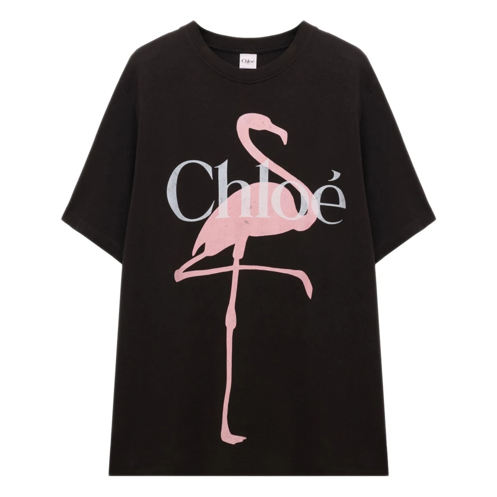 Chloé Women's Black T-Shirts, M, Generous Logo T-Shirt