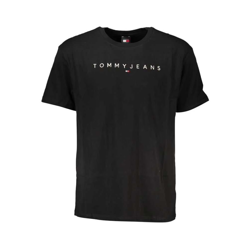 Tommy Hilfiger Zwart Katoenen Geborduurd Logo T-Shirt Black Heren