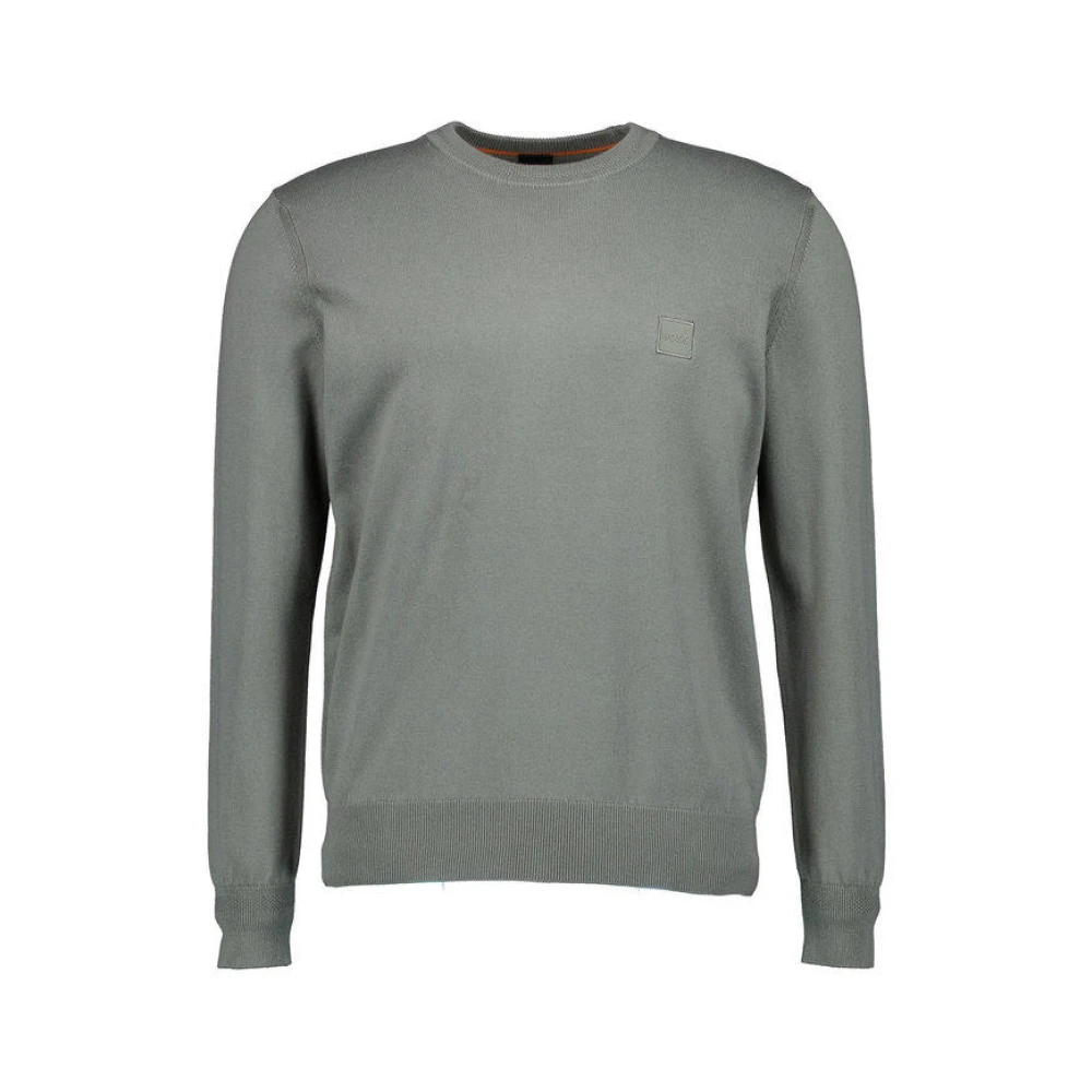 Hugo Boss Zachte Gebreide Trui met Logopatch Green Heren