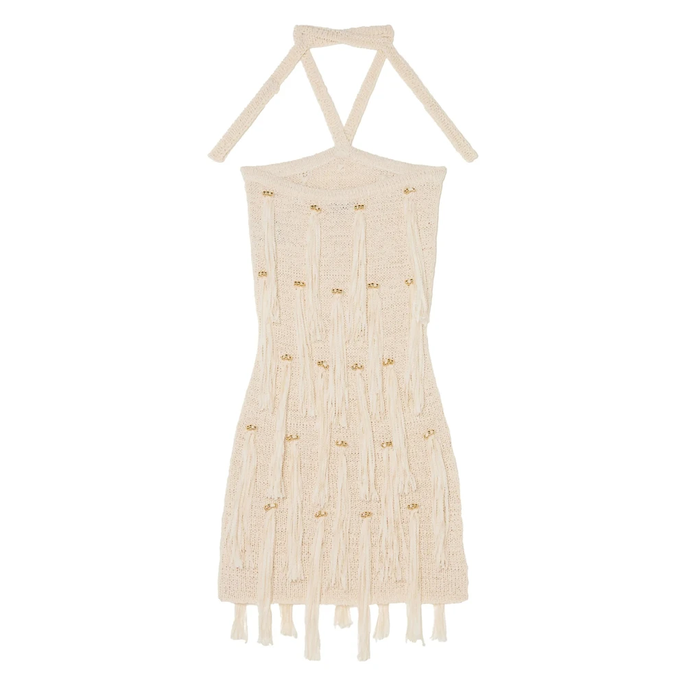 Alanui Beige Fringe Halternek Jurk Beige Dames