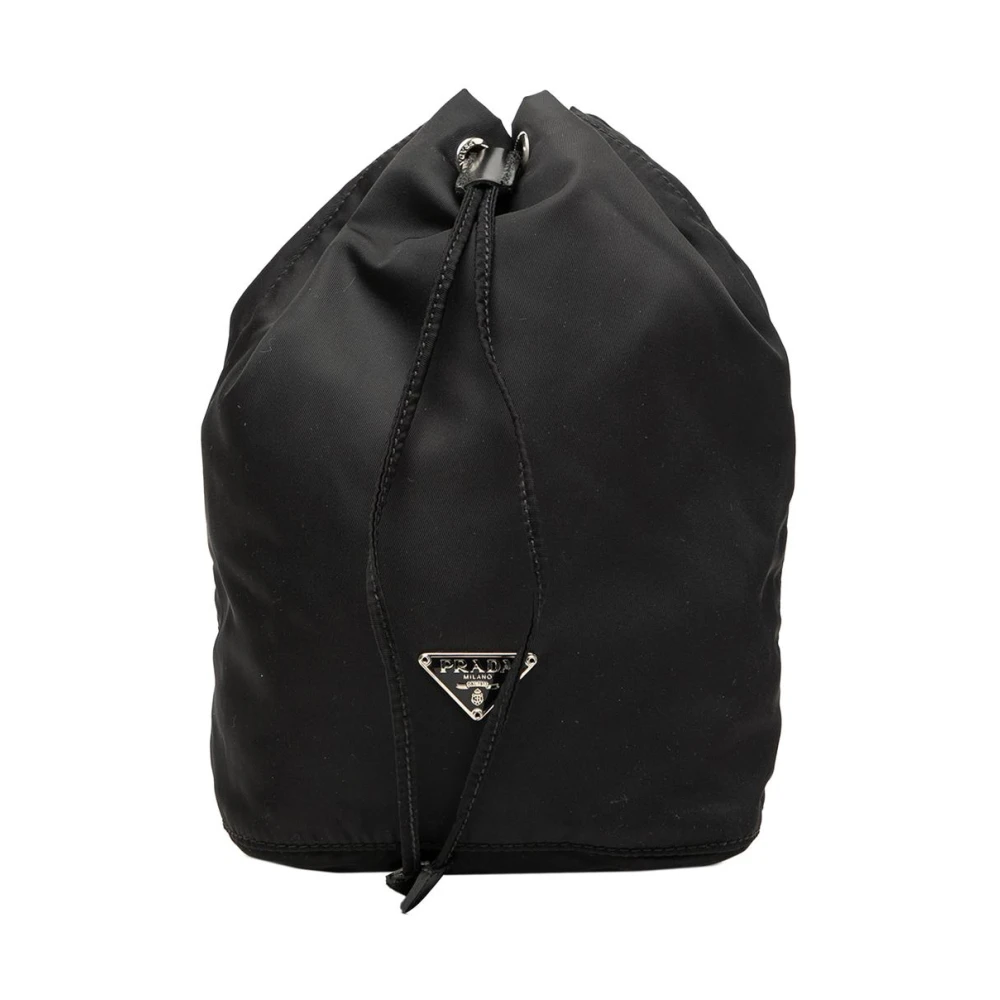Prada Vintage Women's Black Pre-Owned Vintage Nylon Drawstring Pouch