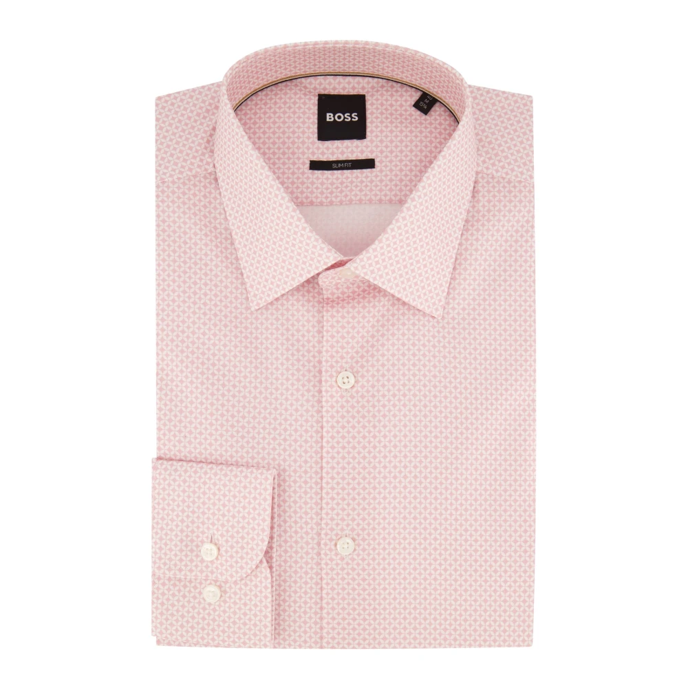 Hugo Boss Roze Business Overhemd met Print Pink Heren
