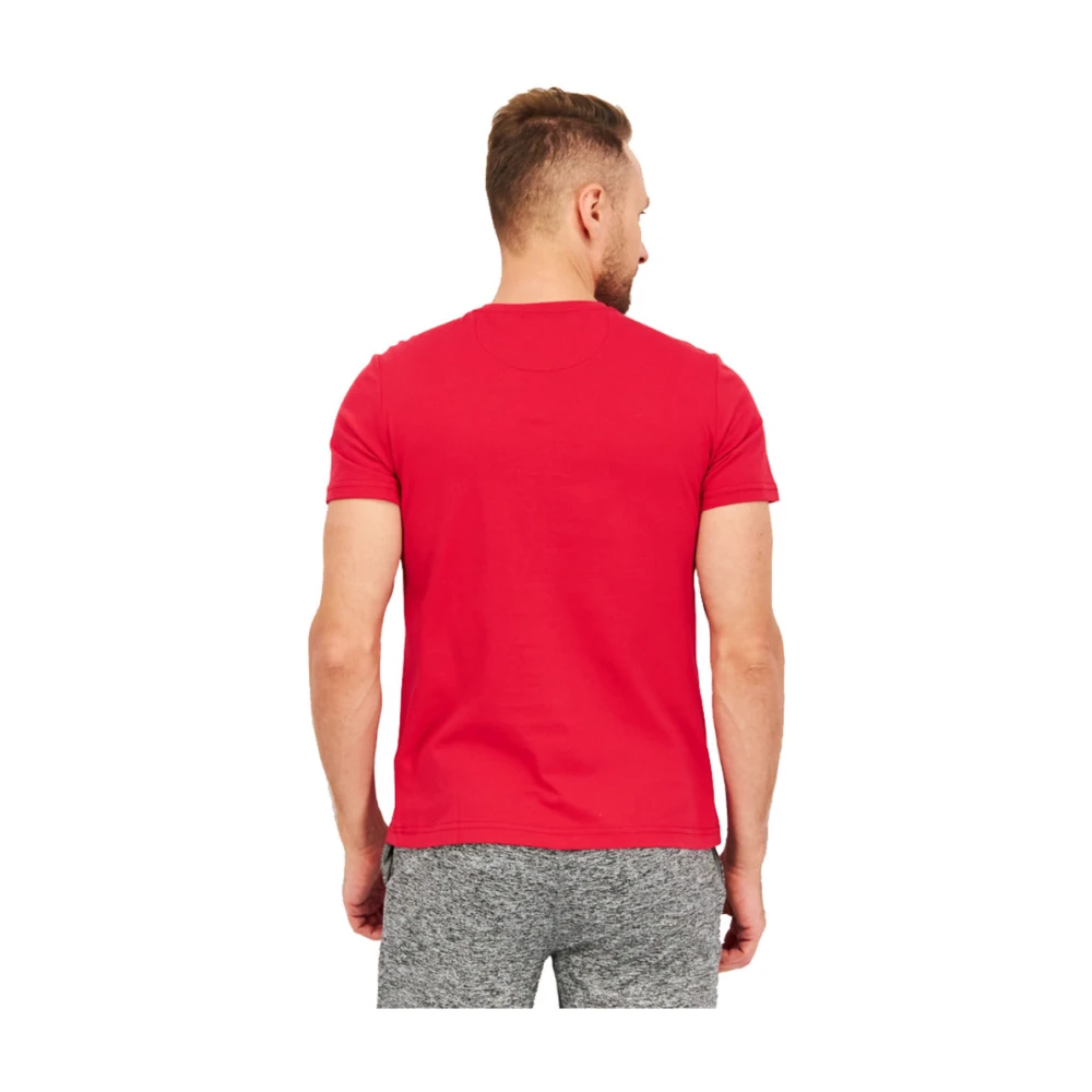 LA MARTINA Front Print Jersey T-shirt Top Red Heren