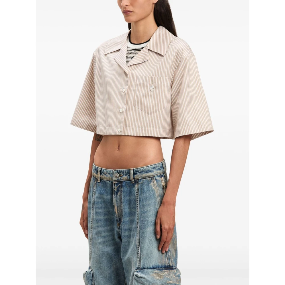 Palm Angels Kameel Shirt voor Stijlvolle Look Brown Dames