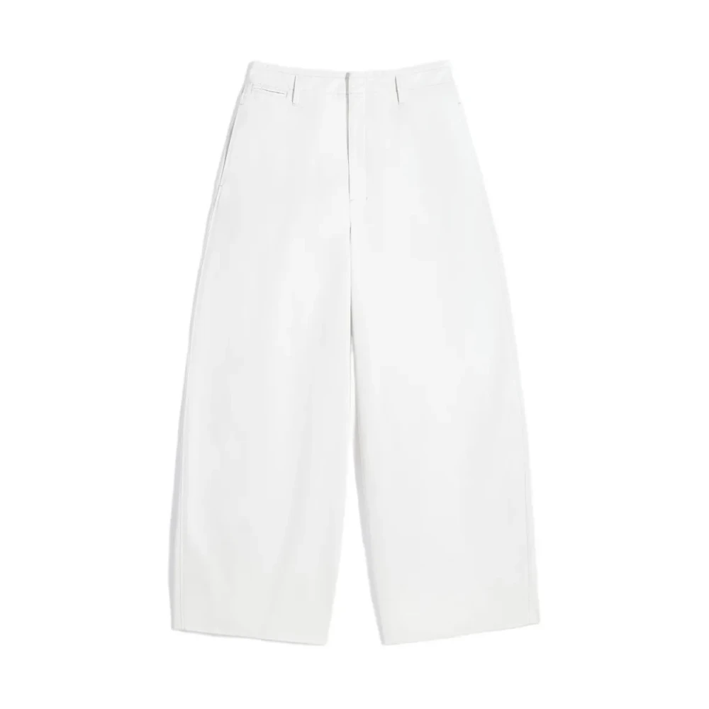 Lemaire White Large Chino - Female - Wide Trousers - S - Trousers
