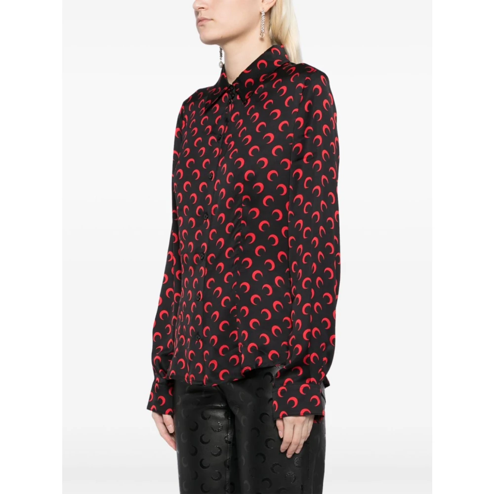 Marine Serre Zwarte Shirt voor Vrouwen Aw24 Multicolor Dames