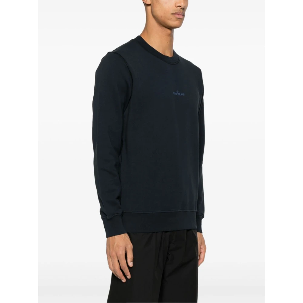 Stone Island Blauwe Sweatshirt voor Mannen Blue Heren
