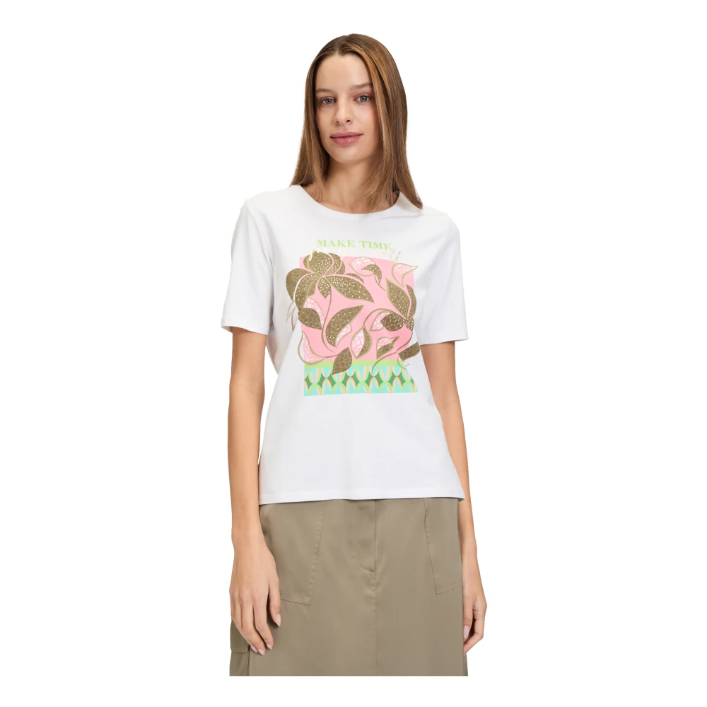 Betty Barclay Plaatsing Basic Shirt met Glitterstenen White Dames