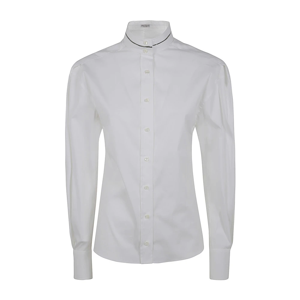 BRUNELLO CUCINELLI Witte Turtle Neck Shirt White Dames