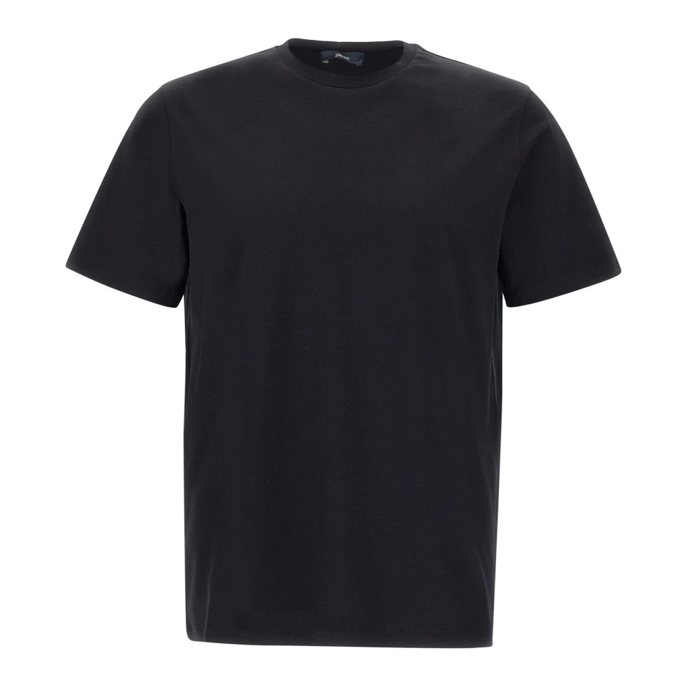 Herno Homme Noir Tops, Taille: S T-Shirt Stretch En Coton Superfine