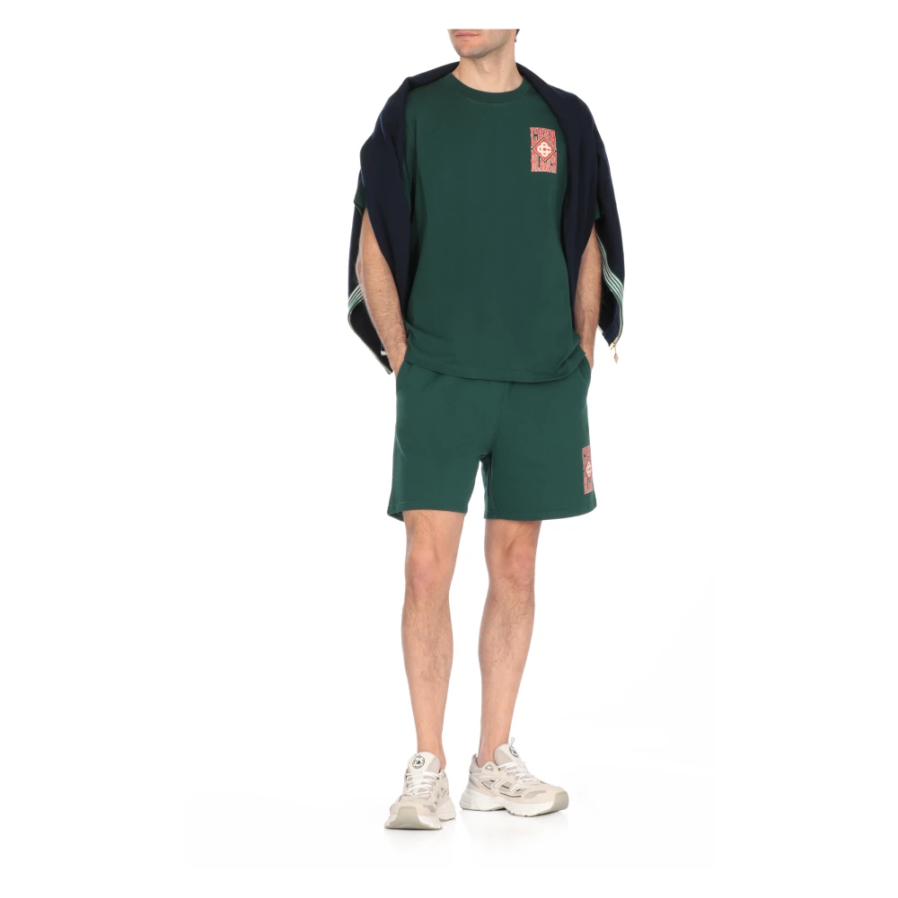 Casablanca Groene Katoenen T-shirt met Print Green Heren