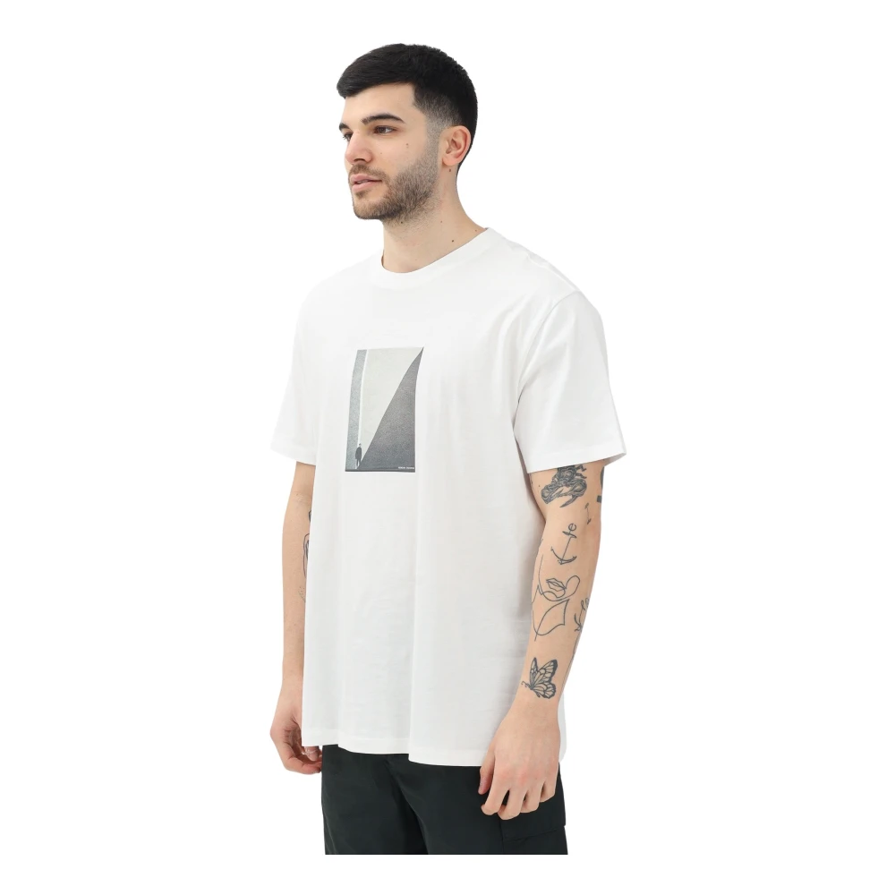 Armani Exchange Wit Grafisch Print Kortemouw T-shirt White Heren