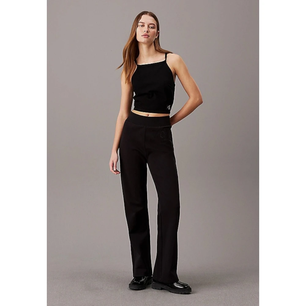 Calvin Klein Jeans Zwarte Wijde Pijp Jeans Black Dames