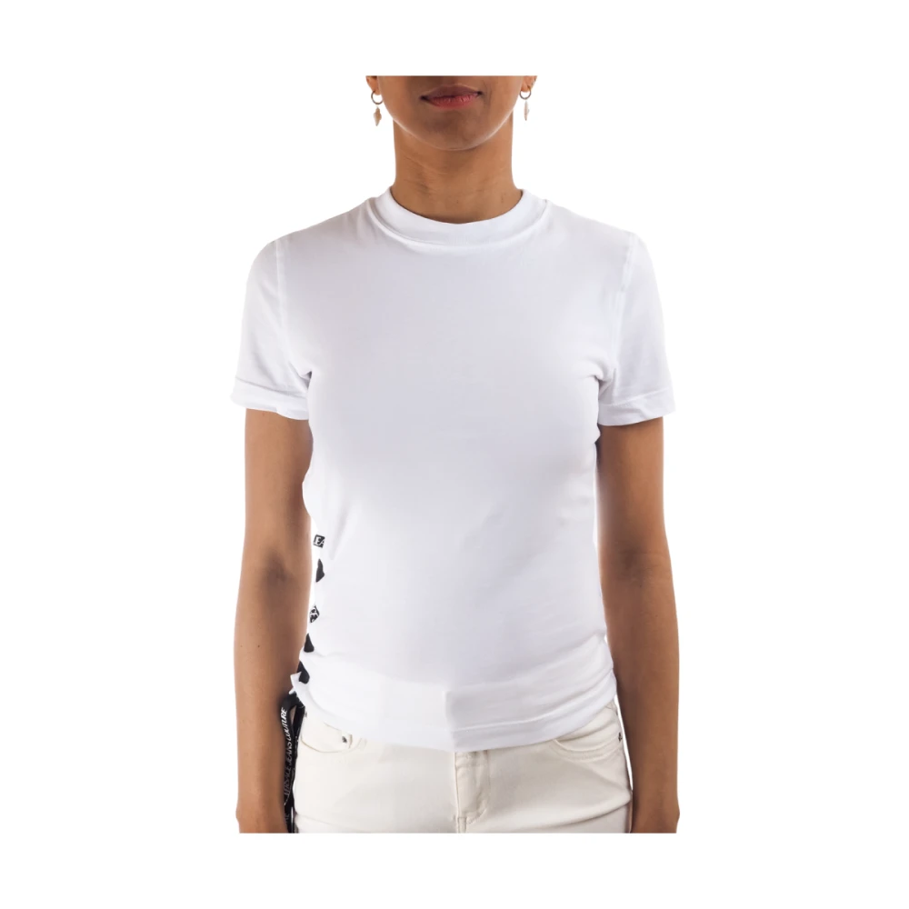 Versace Jeans Couture Wit Korte Mouw Ronde Hals T-Shirt White Dames