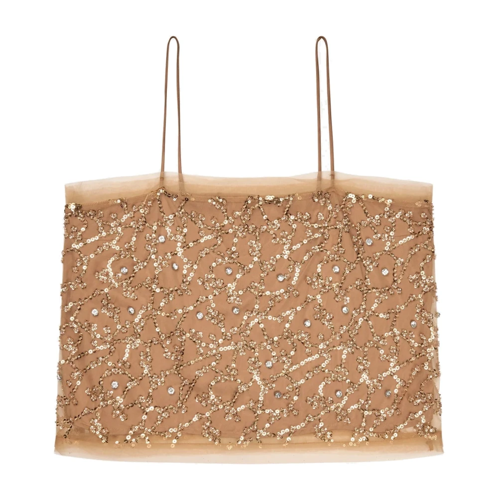 Munthe Beige Sleeveless Tops, Female, L, Sleeveless Top