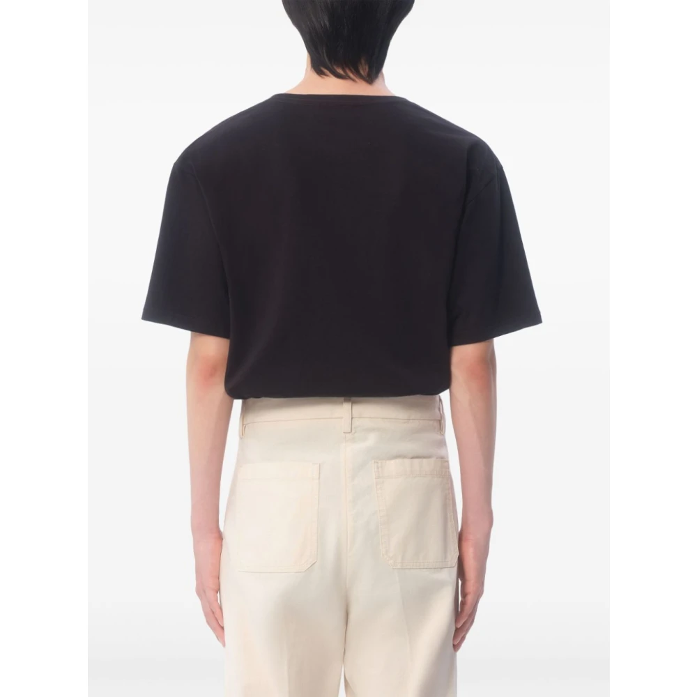 Valentino Zwart Logo Print Crew Neck T-shirt Black Heren
