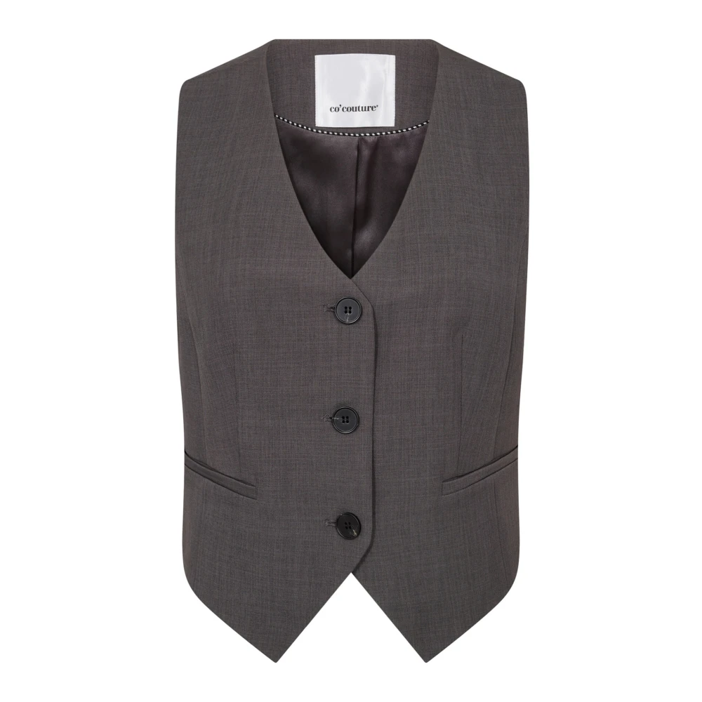 Co'Couture Tailor Vest Waistcoat in Donkergrijs Gray Dames