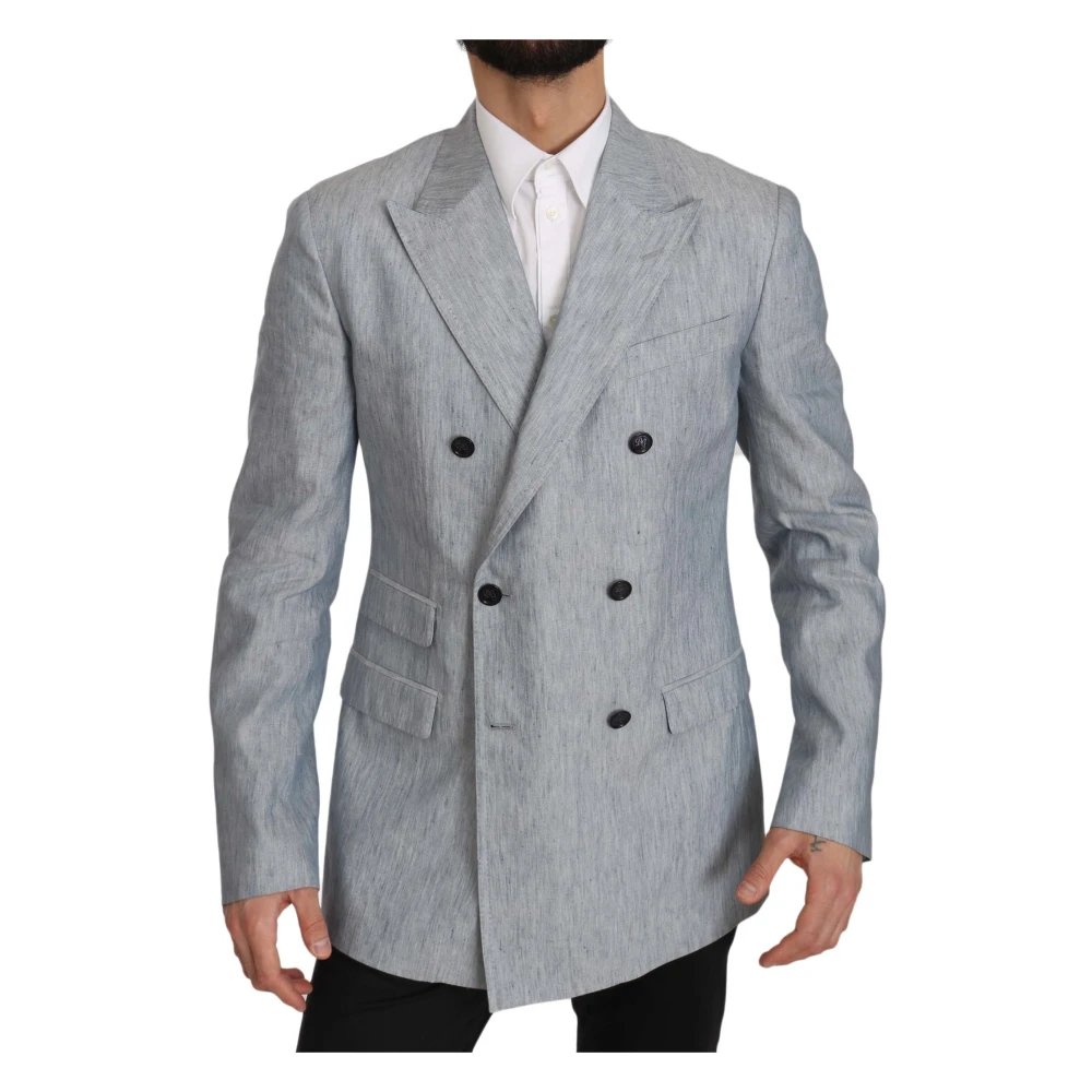 Dolce & Gabbana Men's Blue Blazers, M, Flax Napoli Jacket Coat Blazer