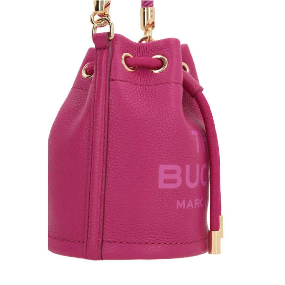 Marc Jacobs Donkerroze Leren Bucket Tas met Gouden Hardware Pink Dames
