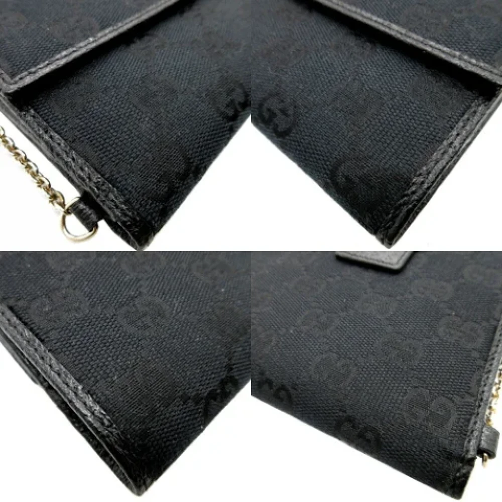 Gucci Vintage Pre-owned Canvas wallets Black Dames