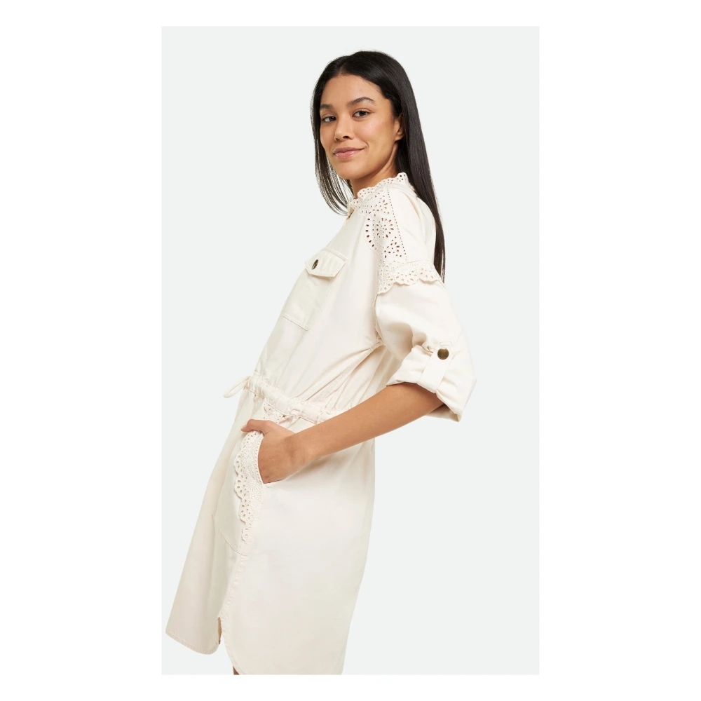 Twinset Witte Jurk met Bloemenborduursel White Dames