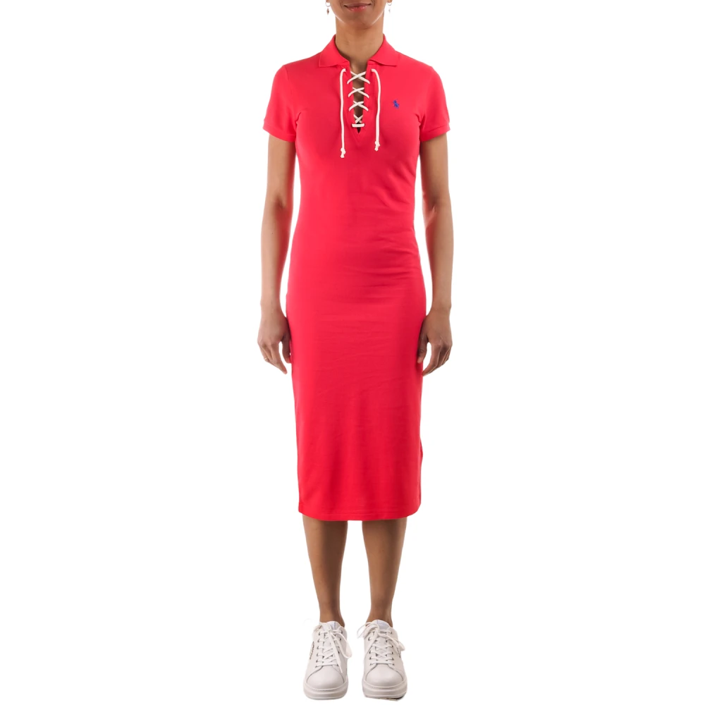 Ralph Lauren Polo Skjortklänning Kort Ärm Red, Dam