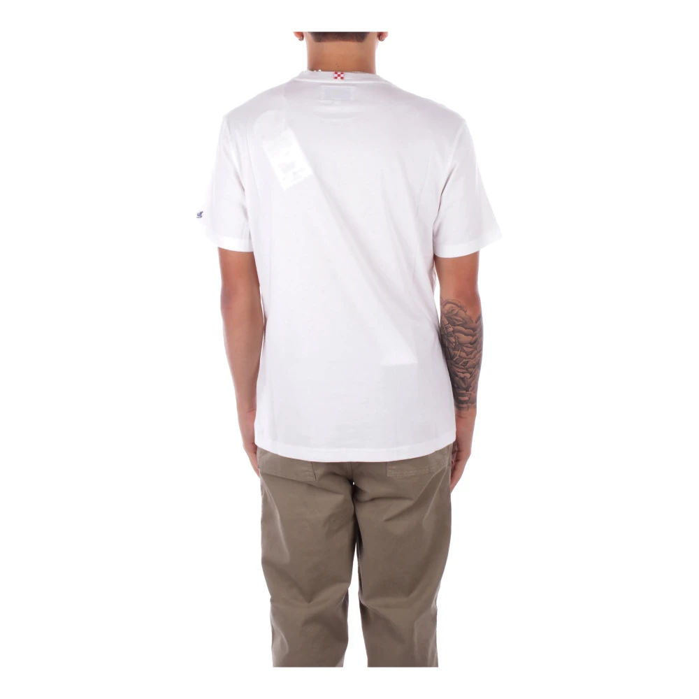 Saint Barth Logo Zij T-shirts en Polos White Heren