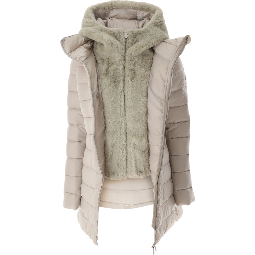 Save The Duck Down Coat Beige Dames