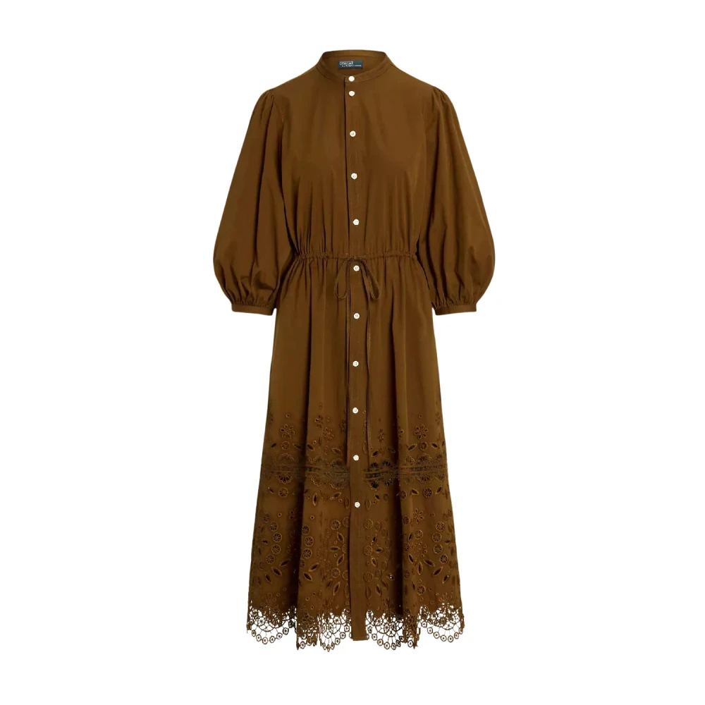 Ralph Lauren Overhemdjurk met pofmouwen Brown Dames