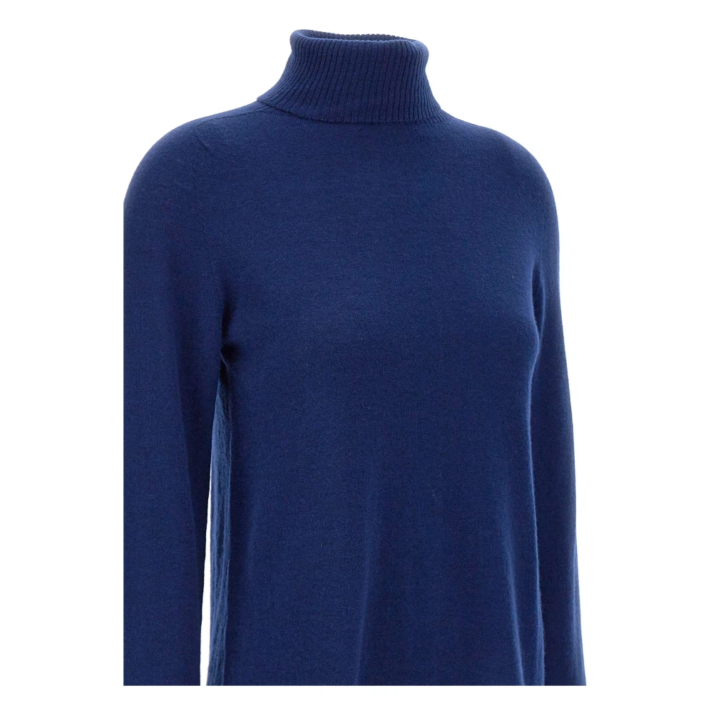 Kaos Blauwe wollen coltrui Blue Dames