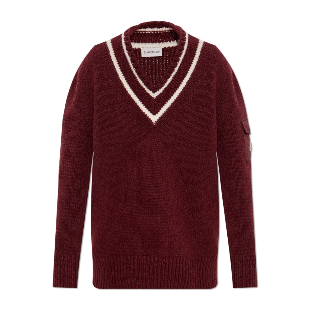 Knitwear > V-neck Knitwear - - Moncler - Modalova