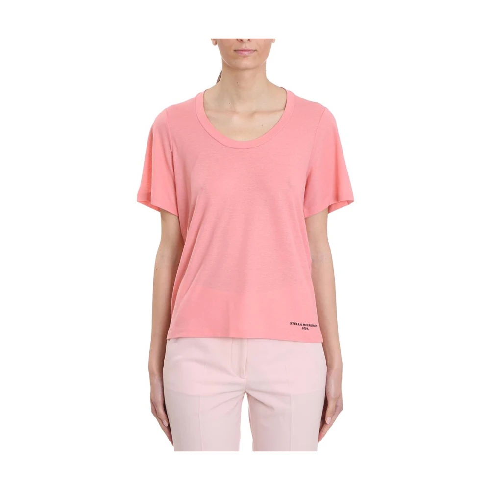 Stella McCartney 2001 Logo T-Shirt, Rosa Kortärmad, 100% Bomull Pink, Dam